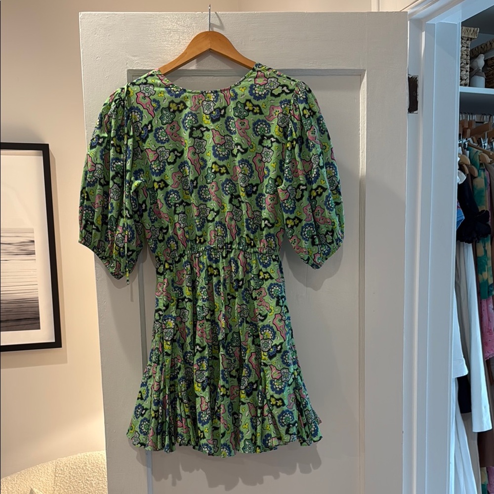 RHODE Green Puff Sleeve Sundress for Weddings